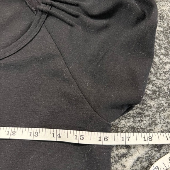 Bcbgmaxazria A Line Short Puffy Sleeves Black Mini Dress - Picture 11 of 12